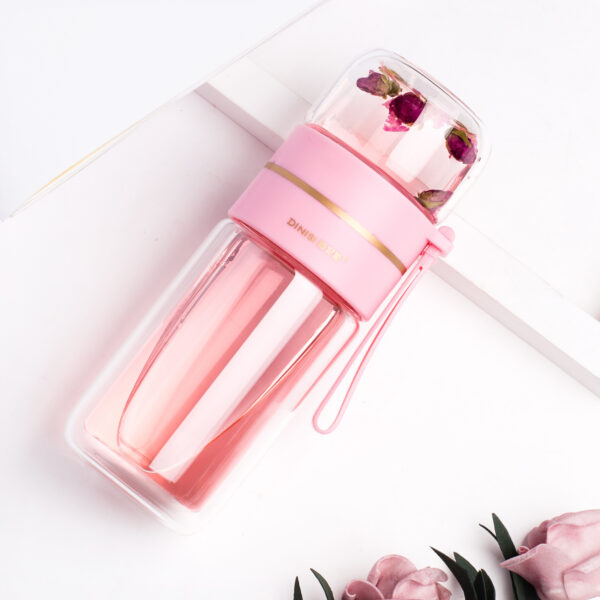 She-Vibes Glass Water Bottle With Tea Infuser Filter - Image 3