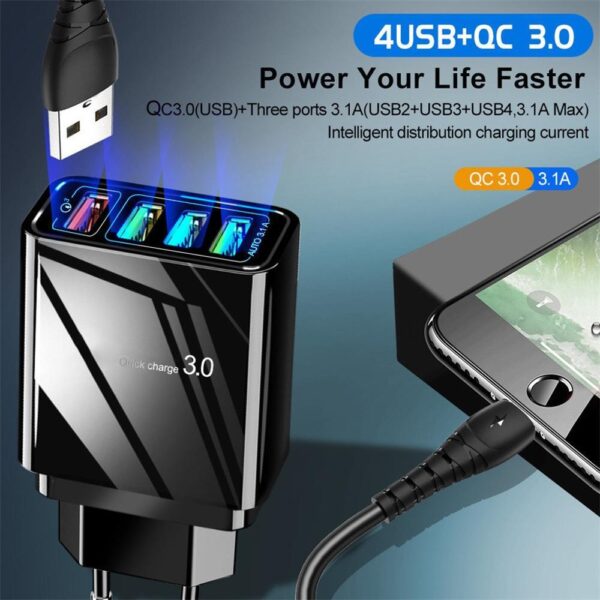 She-Vibes Illuminated 4USB Mobile Phone Charger 3A Charging Head