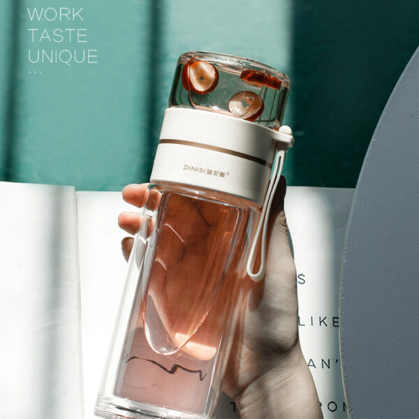 She-Vibes Glass Water Bottle With Tea Infuser Filter