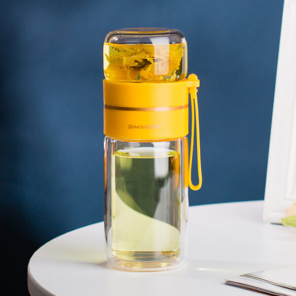 She-Vibes Glass Water Bottle With Tea Infuser Filter - Image 4