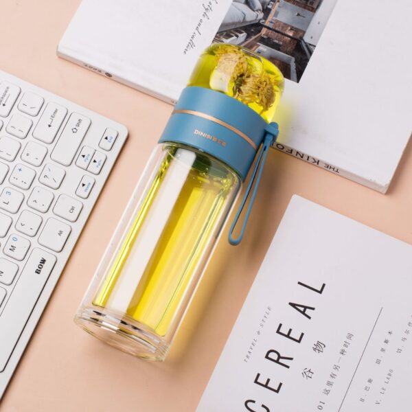 She-Vibes Glass Water Bottle With Tea Infuser Filter - Image 7