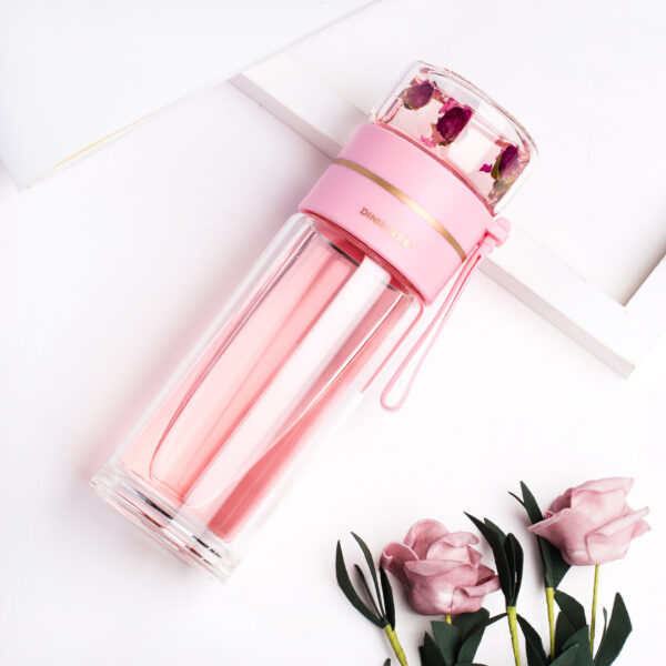 She-Vibes Glass Water Bottle With Tea Infuser Filter - Image 5