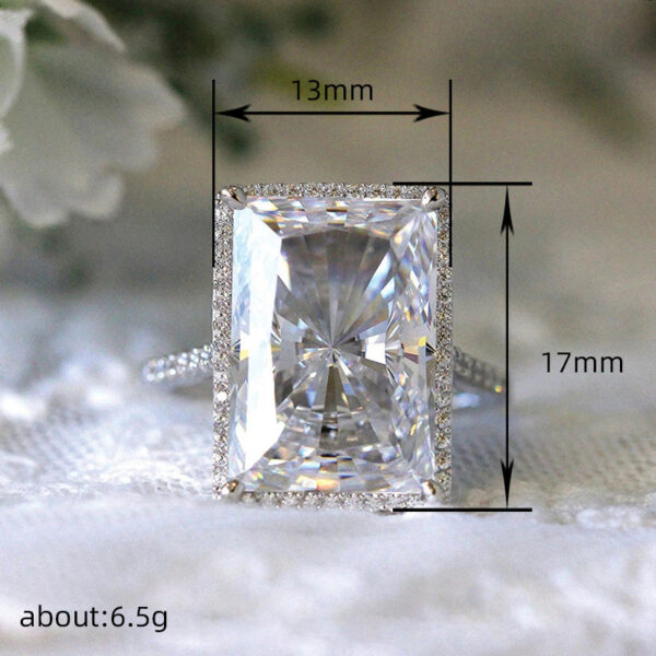 She-Vibes Bright Rectangular Eye-catching Ring Fashion Simple - Image 5
