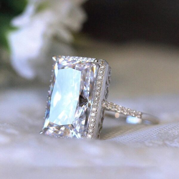 She-Vibes Bright Rectangular Eye-catching Ring Fashion Simple - Image 3