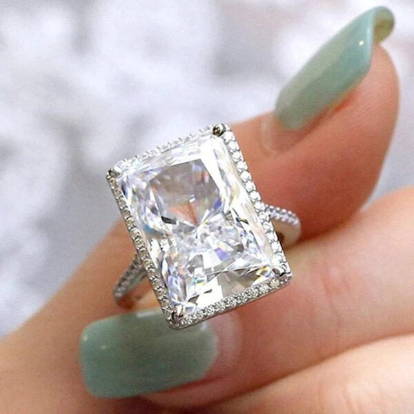 She-Vibes Bright Rectangular Eye-catching Ring Fashion Simple - Image 4